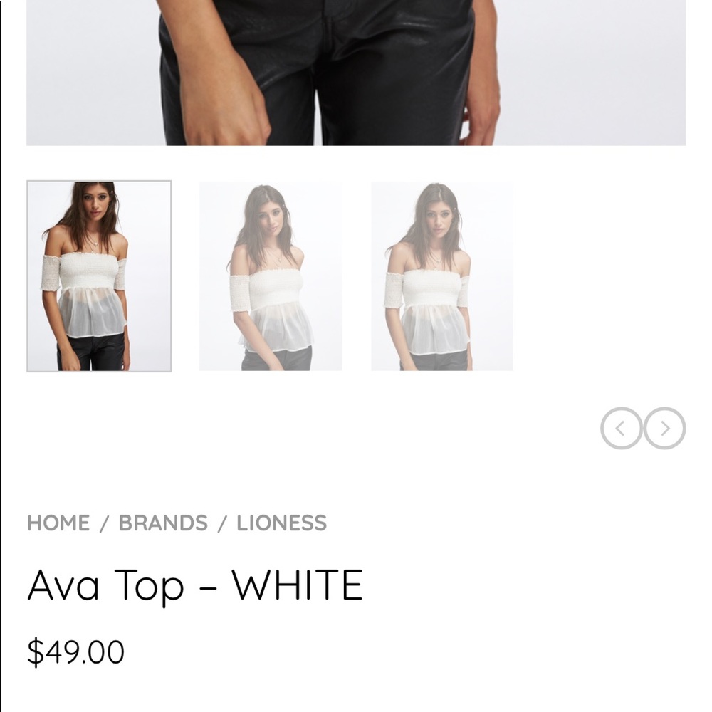 LIONESS WHITE AVA TOP - Picture 2 of 3